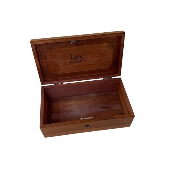 Vtg Lane Cedar Keepsake Box Exposures Jewelry Trinket Storage Rustic Wood Decor - Picture 7 of 9